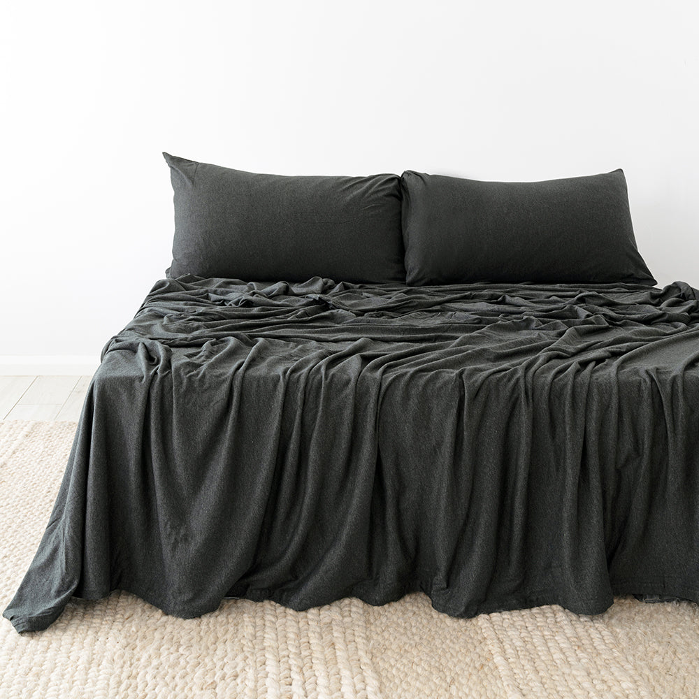 BedT Organica Charcoal Sheet Set | Single Bed