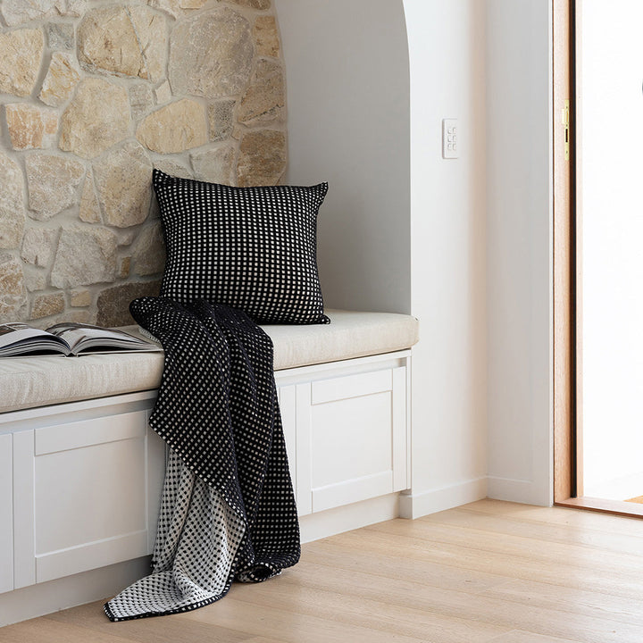 Dora Black Square Filled Cushion
