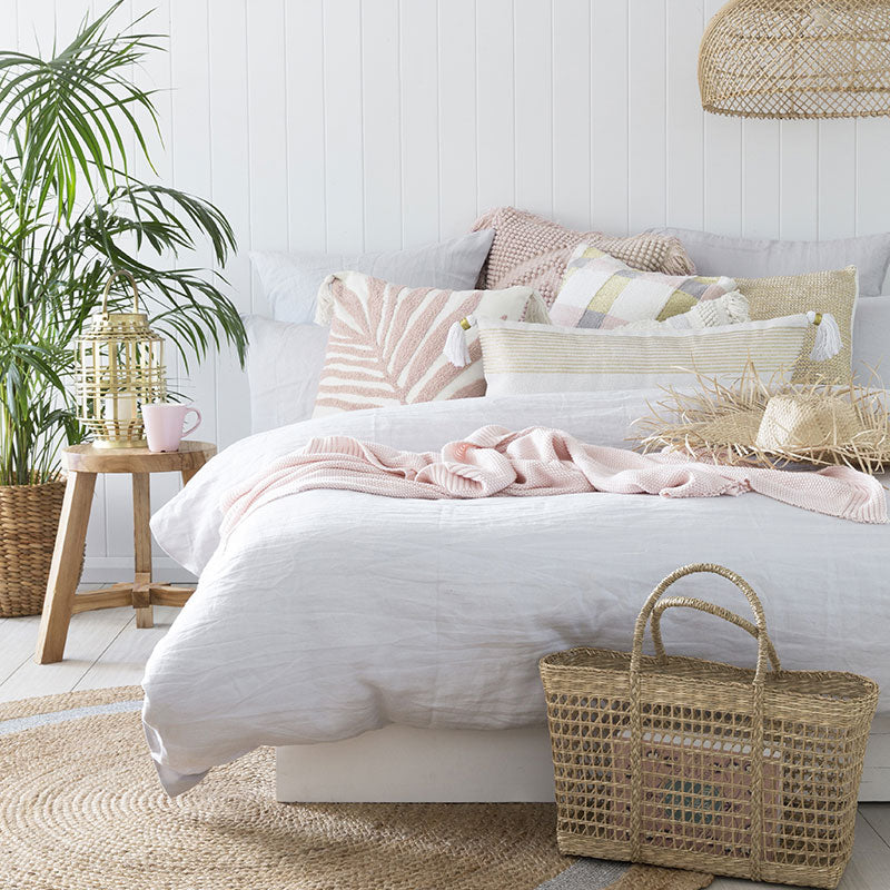 100% Linen Ivory White Quilt Cover Set | King Bed