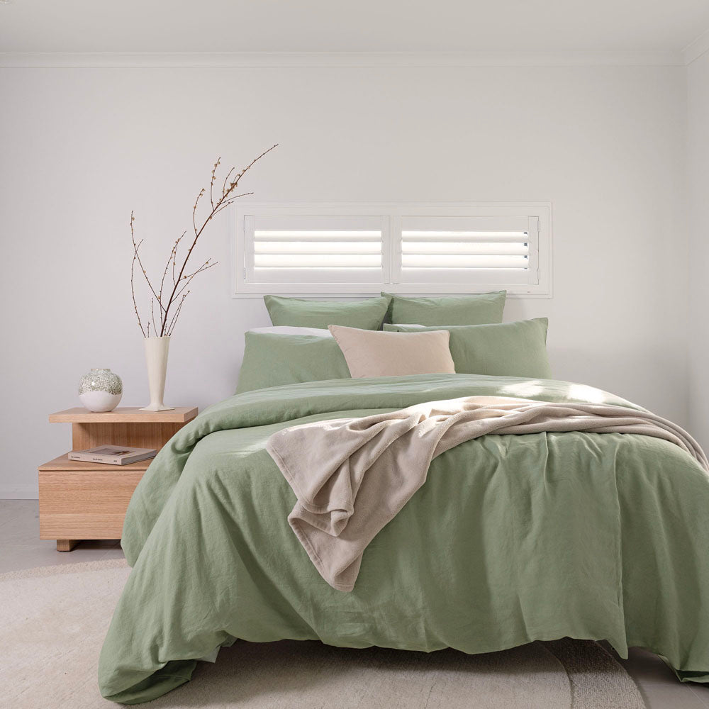 Bambury 100% Linen Sage Sheet Set Lifestyle | My Linen
