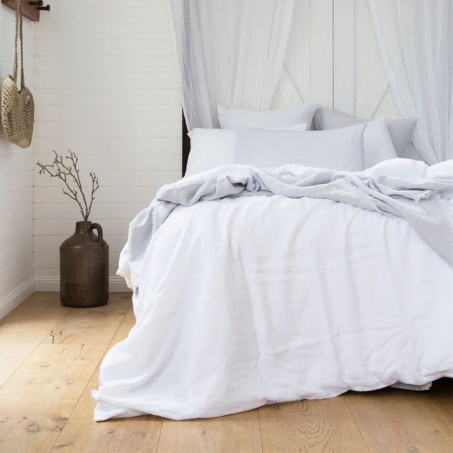 Bambury 100% Linen White Quilt Cover Set | My Linen