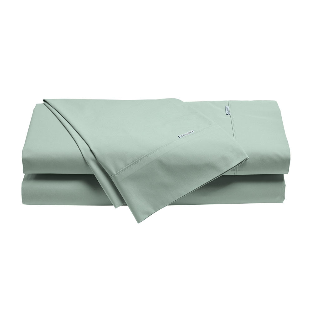 Heston 100% Cotton Percale Sheet Set 300TC Sage | Super King 50cm