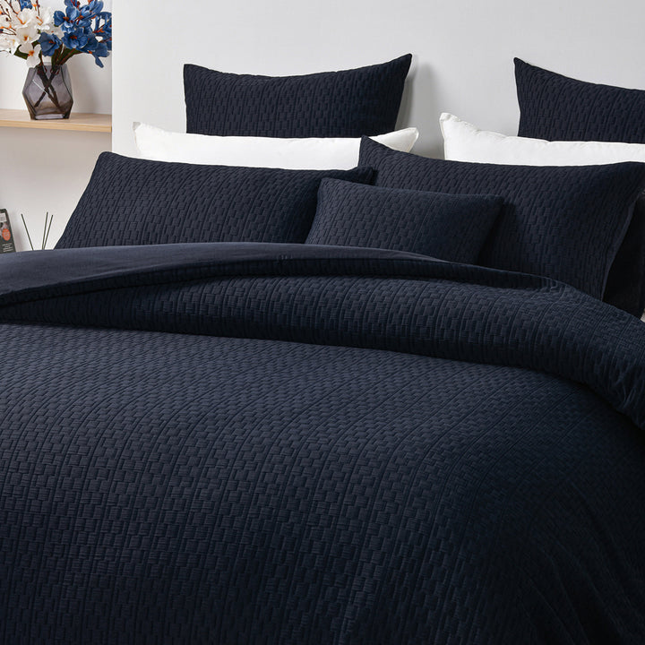 Bianca Burleigh Ink Quilt Cover Set Closeup | My Linen