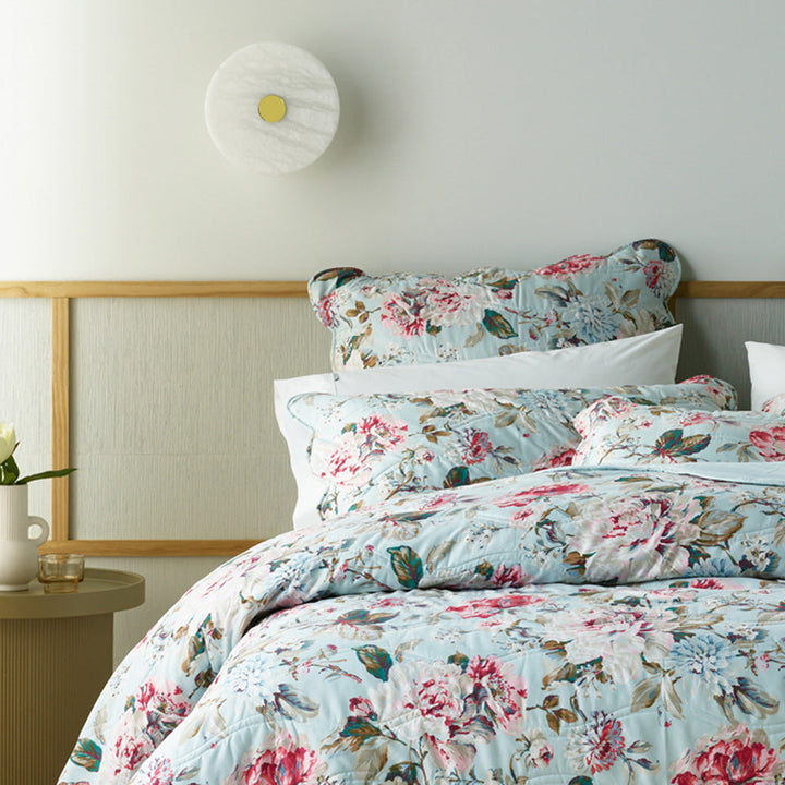 Charlene Blue Bedspread Set | Queen Bed