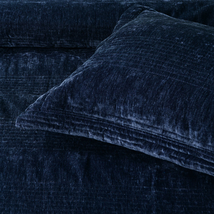 Bianca Cyrano Indigo Coverlet Set Detail | My Linen