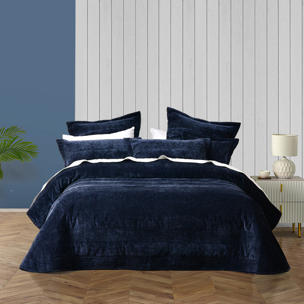 Bianca Cyrano Indigo Coverlet Set | My Linen