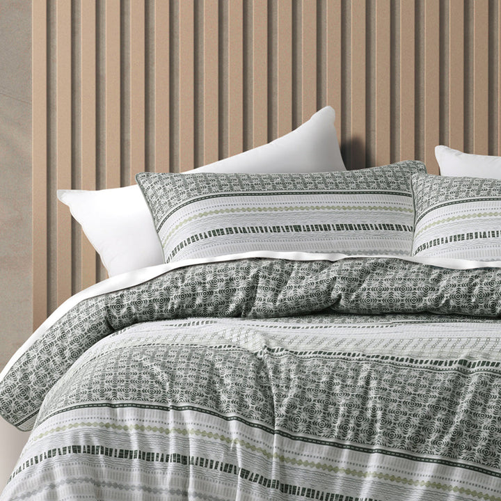 Drake Green Quilt Cover Set | Single Bed