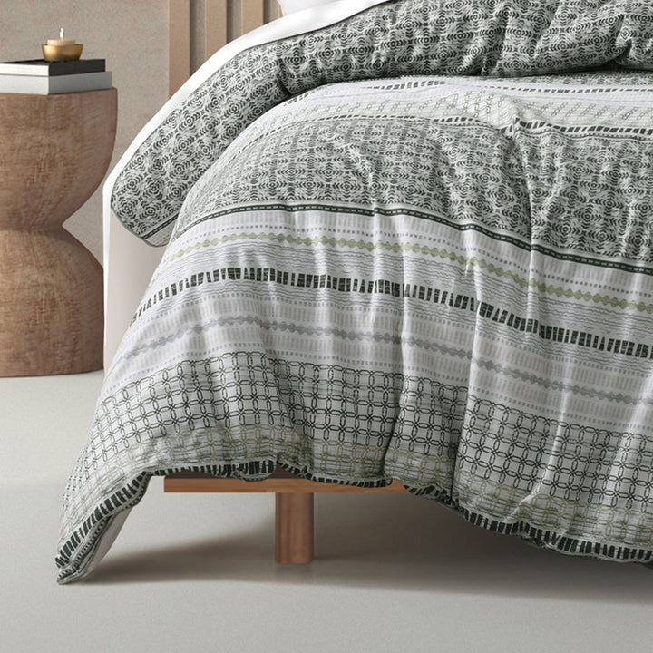 Drake Green Quilt Cover Set | Queen Bed