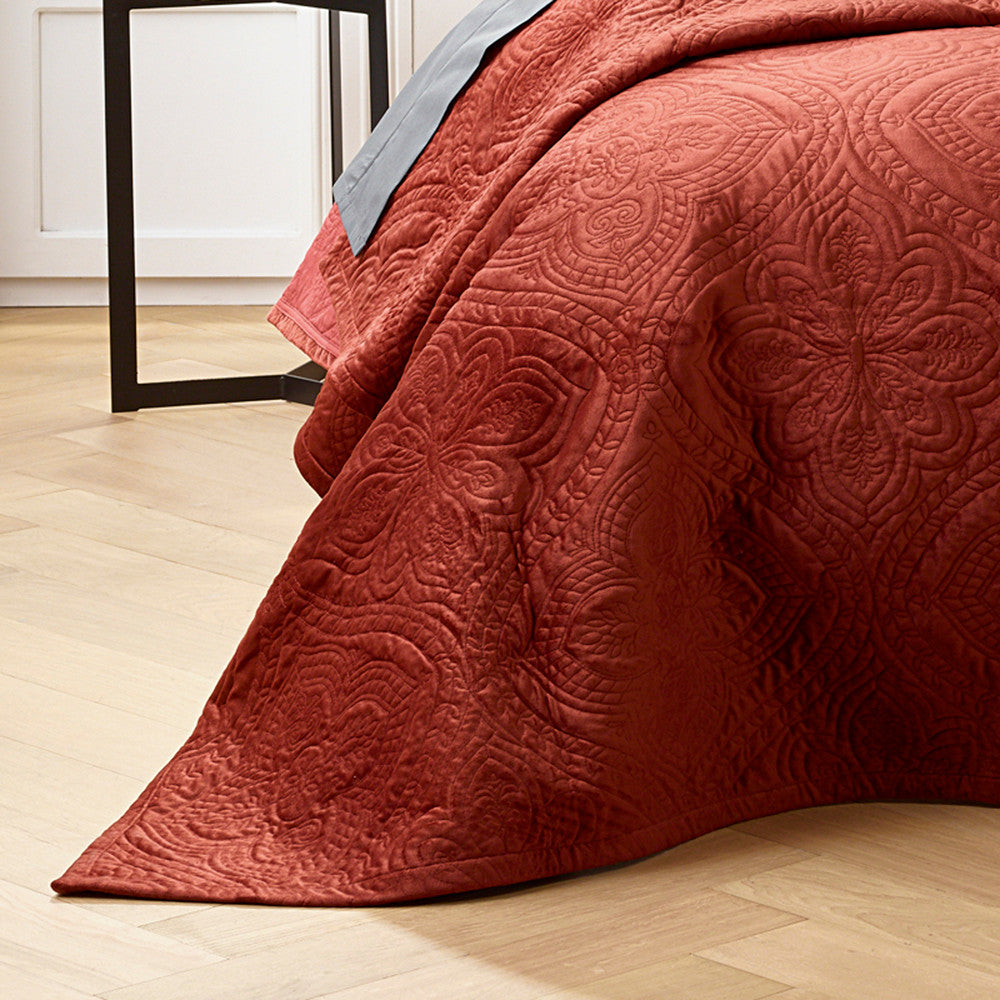 Dynasty Terracotta Coverlet Set | Single / Double Bed