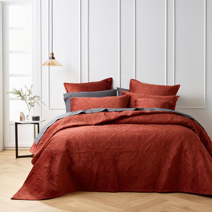 Dynasty Terracotta Coverlet Set | Single / Double Bed