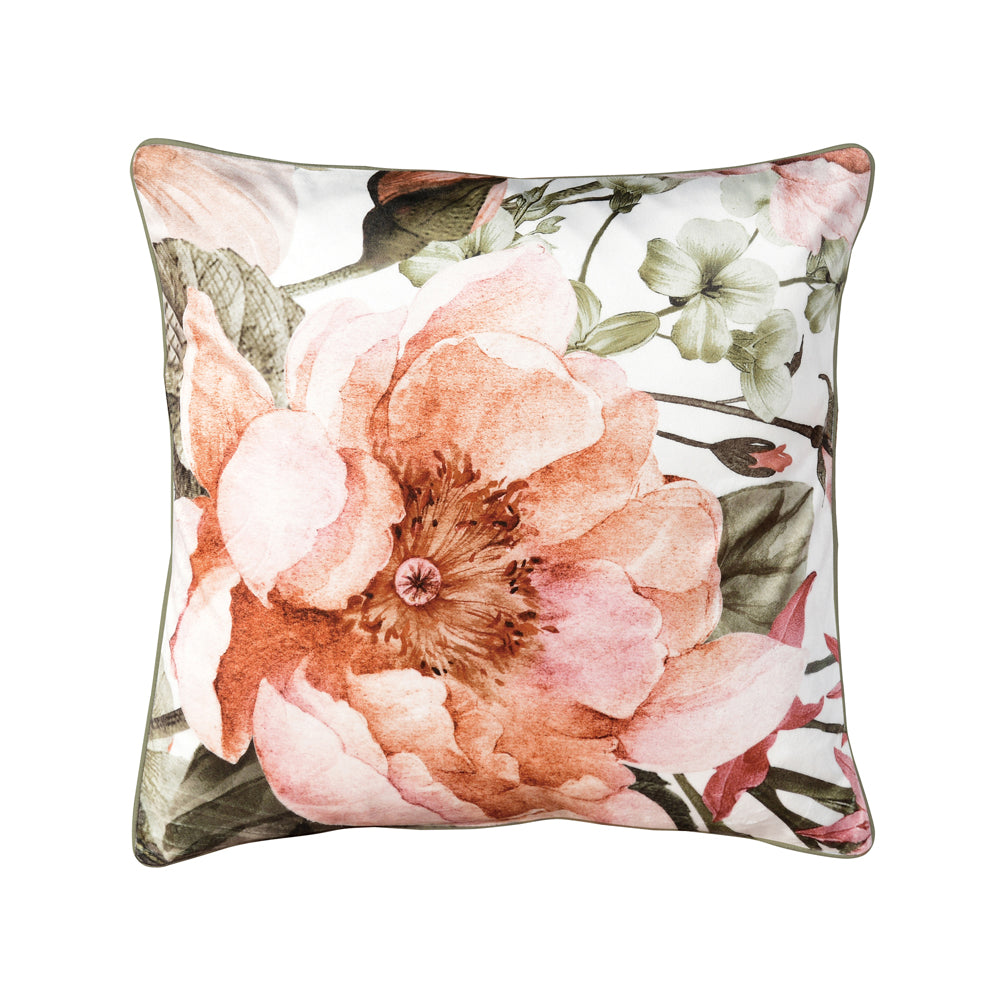 Eliana White Square Filled Cushion