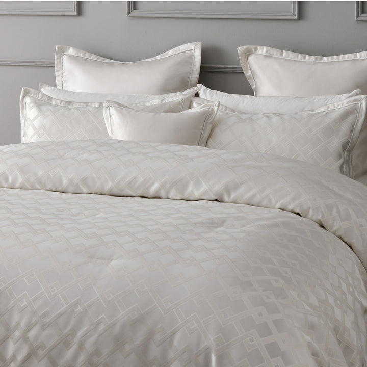 Bianca Firenze Pearl White 6pc Comforter Set Closeup | My Linen