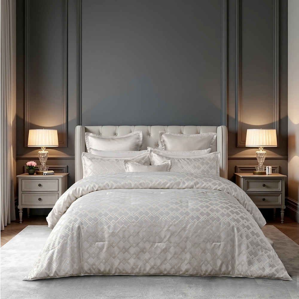 Bianca Firenze Pearl White 6pc Comforter Set | My Linen