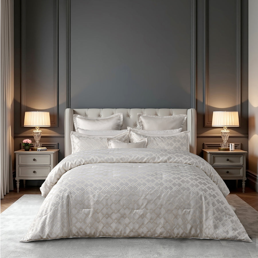 Bianca Firenze Pearl White 6pc Comforter Set | My Linen