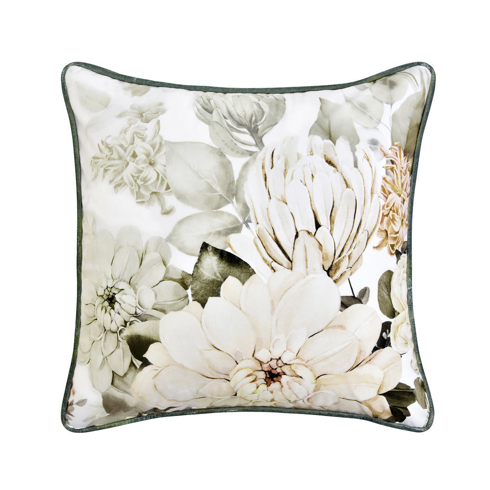 Giselle White Square Filled Cushion