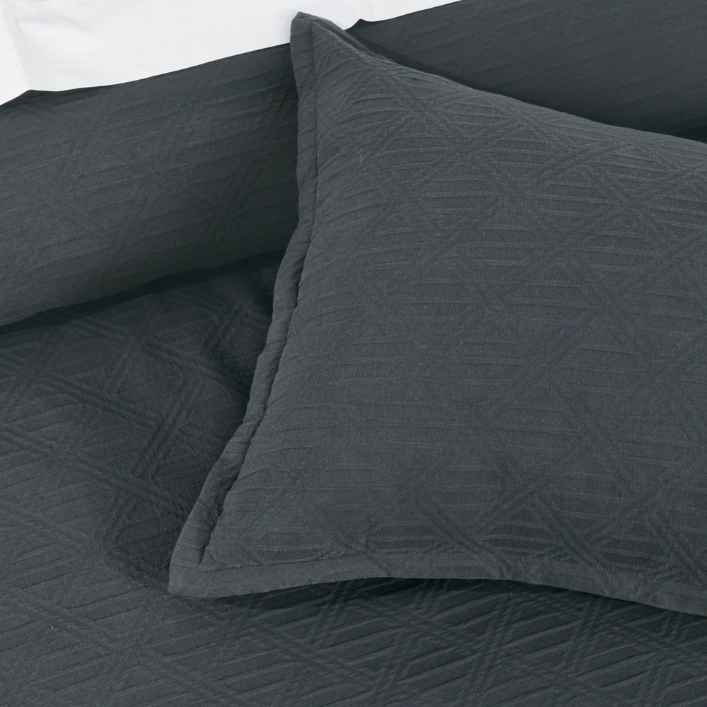 Bianca Hallston Charcoal Quilt Cover Set Detail | My Linen