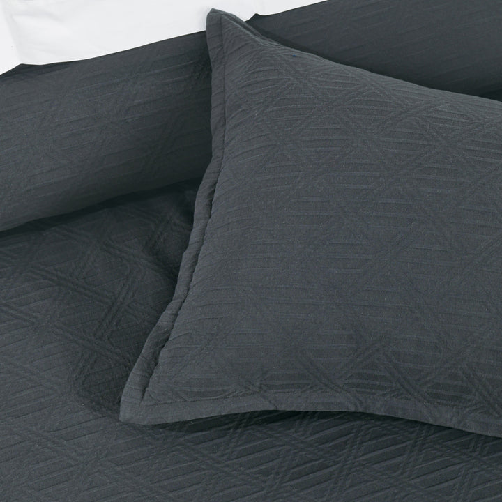 Bianca Hallston Charcoal Quilt Cover Set Detail | My Linen