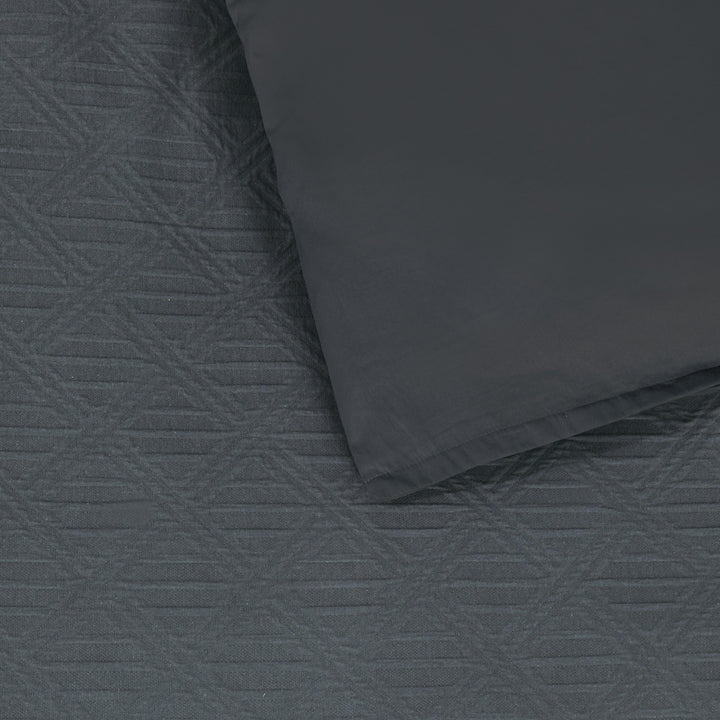 Bianca Hallston Charcoal Quilt Cover Set Reverse | My Linen
