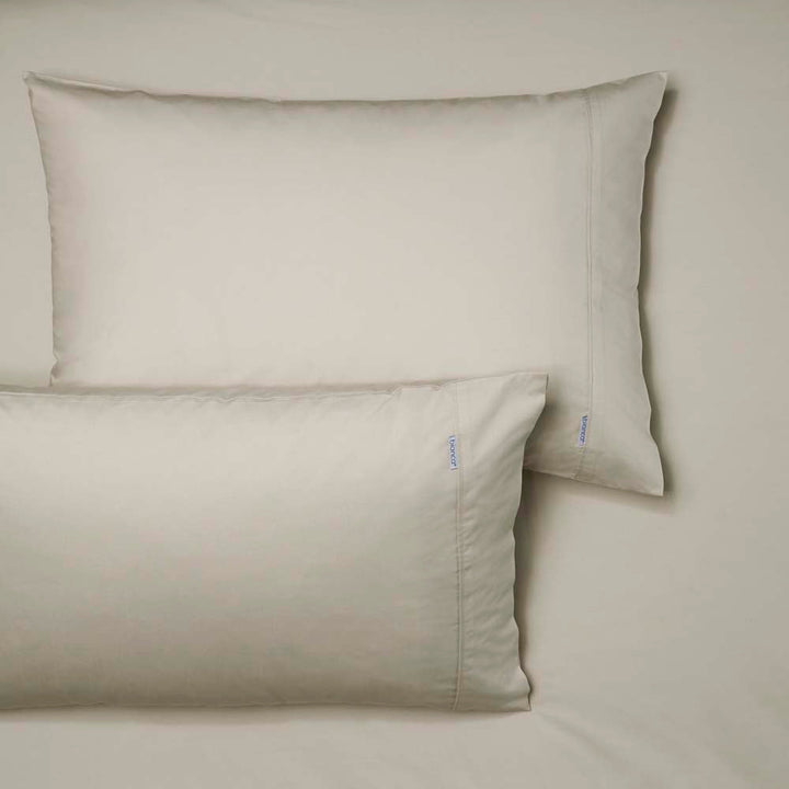 Heston 100% Cotton Percale Fitted Sheet & Pillowcase Combo 300TC Stone | King Bed