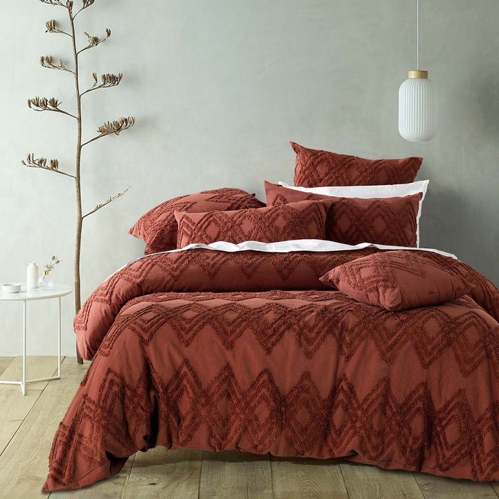 Jaipur Terracotta Quilt Cover Set | King Bed