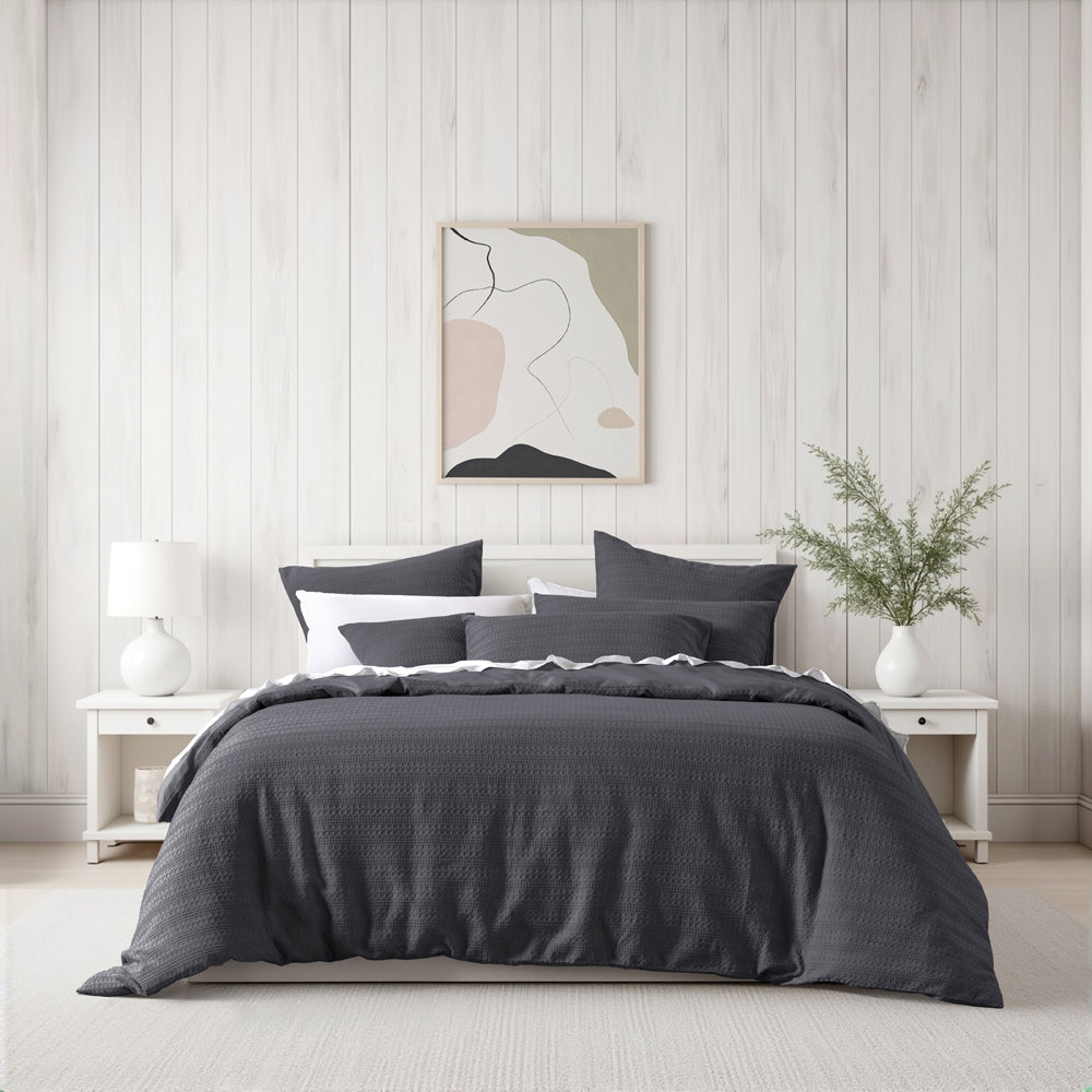 Bianca Kahlani Charcoal Quilt Cover Set | My Linen