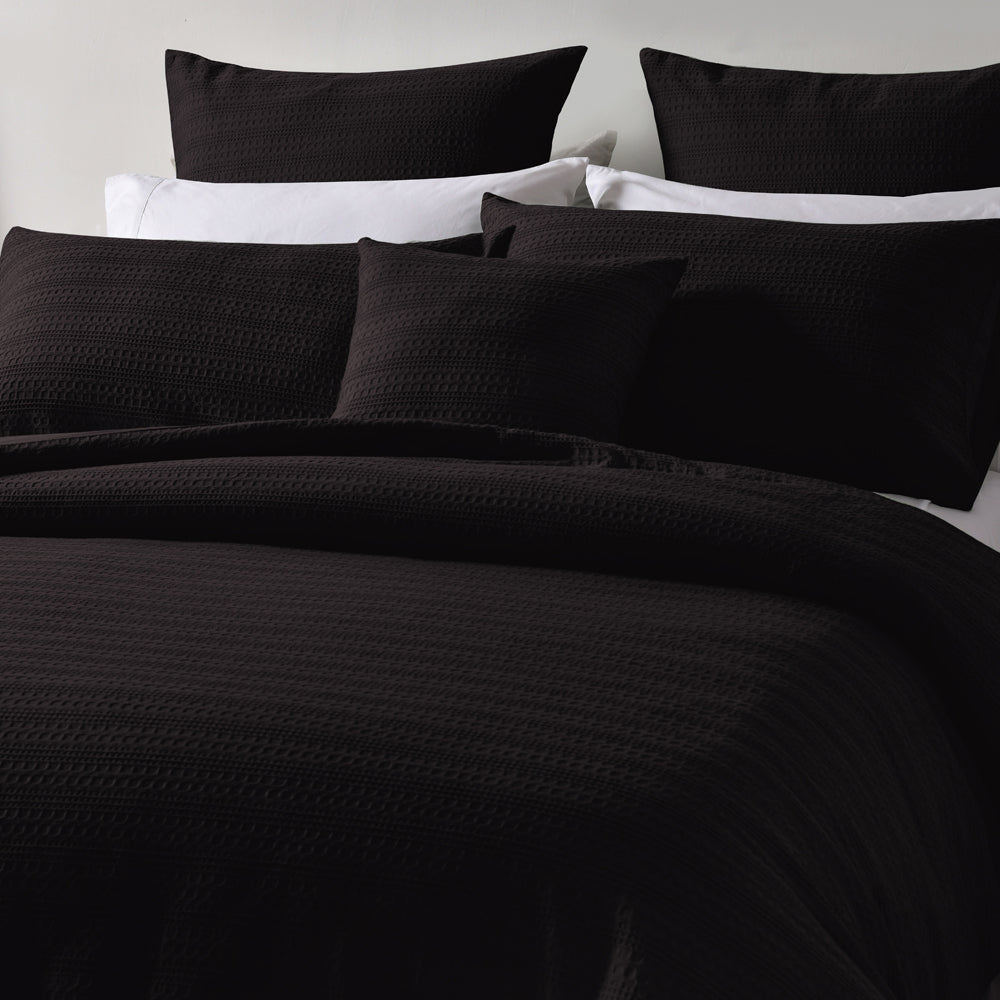 Bianca Kahlani Chocolate Quilt Cover Set Closeup | My Linen