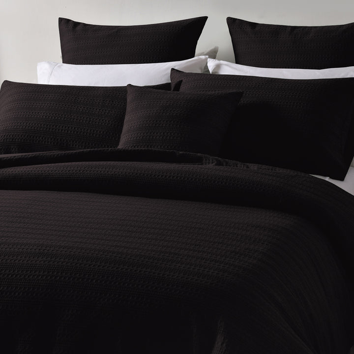 Bianca Kahlani Chocolate Quilt Cover Set Closeup | My Linen
