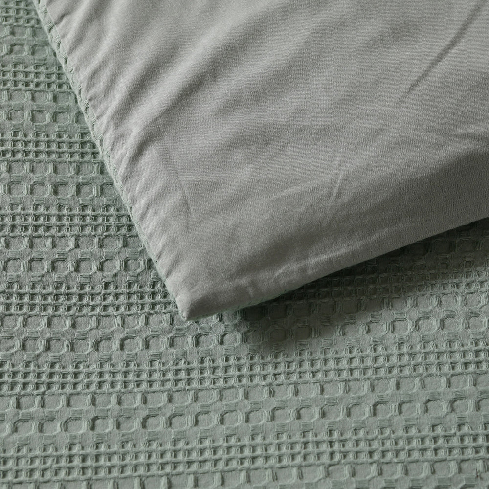Bianca Kahlani Sage Quilt Cover Set Reverse | My Linen