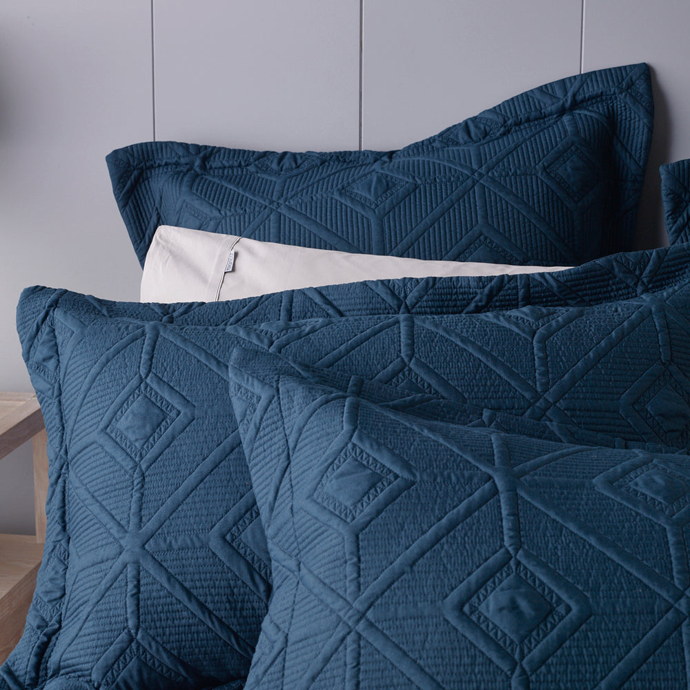 Kazimir Navy Coverlet Set | Single / Double Bed