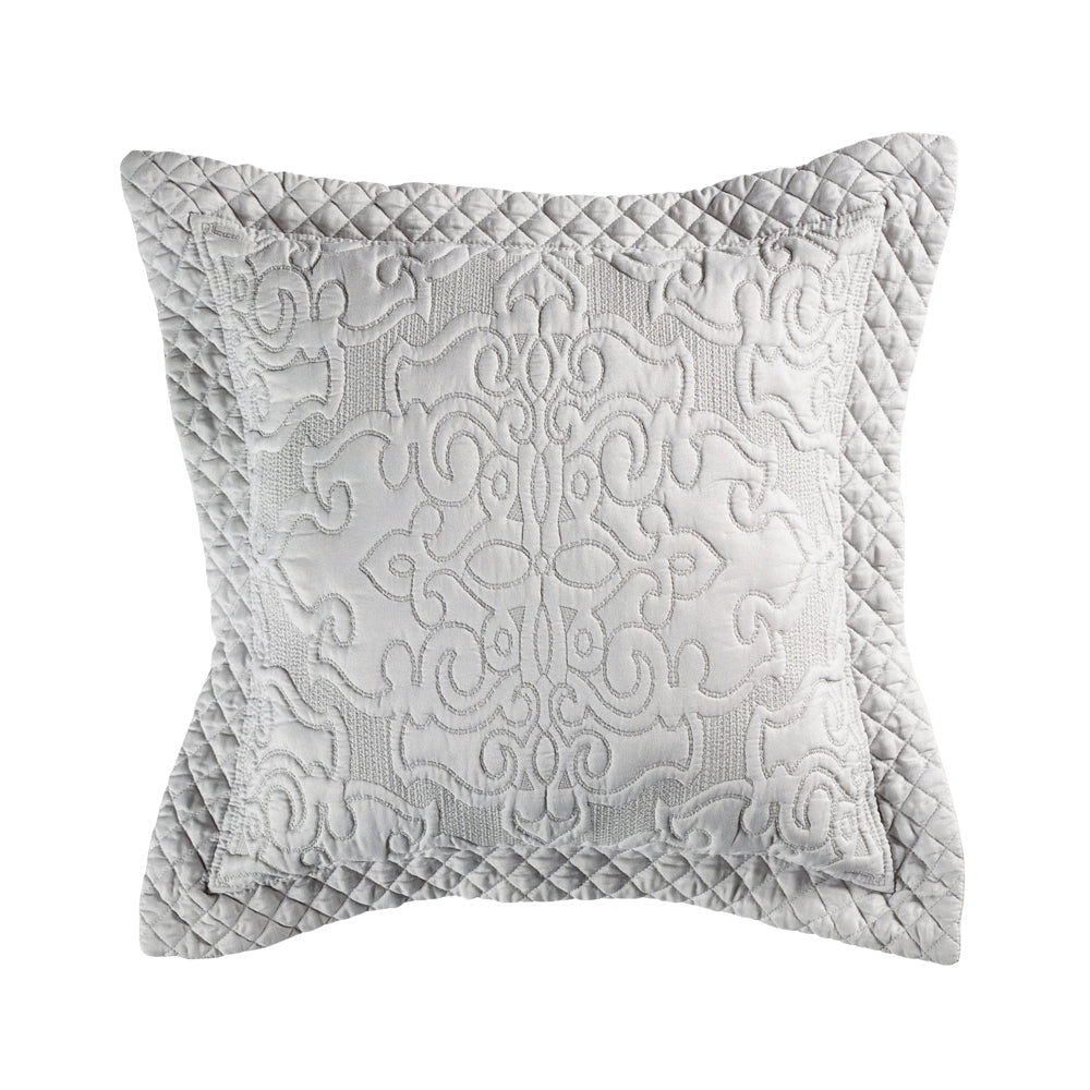 Laurent Silver Square Filled Cushion
