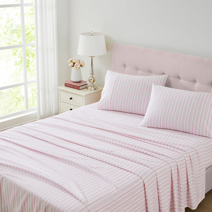 Laura Ashley Brampton Blush Pink Flannelette Bed Sheet Set | My Linen