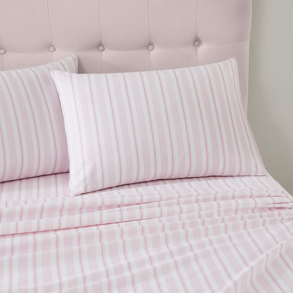 Laura Ashley Brampton Blush Pink Flannelette Bed Sheet Set Closeup | My Linen