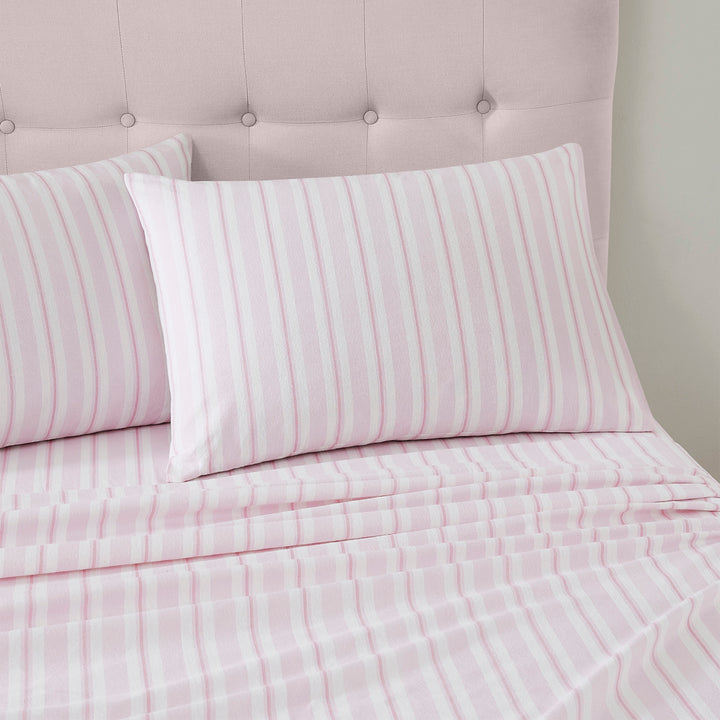 Laura Ashley Brampton Blush Pink Flannelette Bed Sheet Set Closeup | My Linen