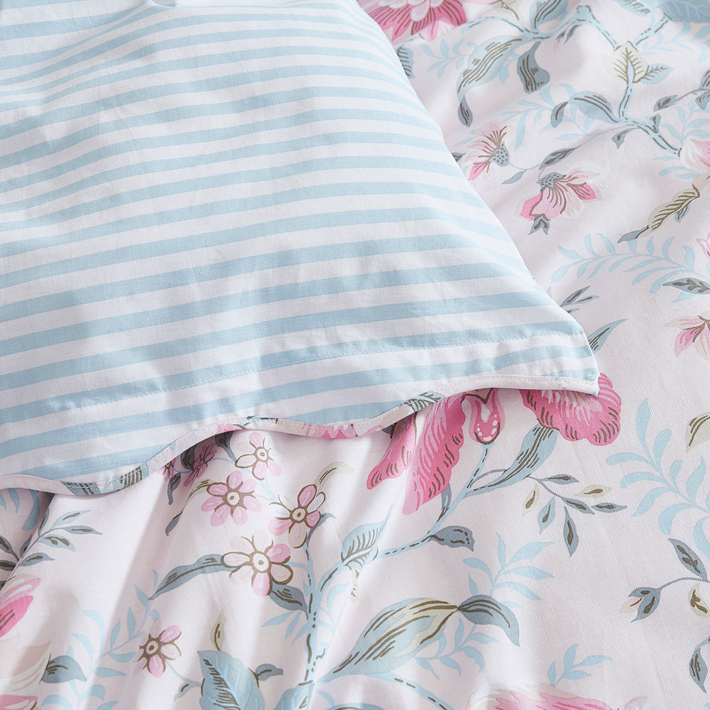 Editas Garden Blush Pink Quilt Cover Set | Queen Bed
