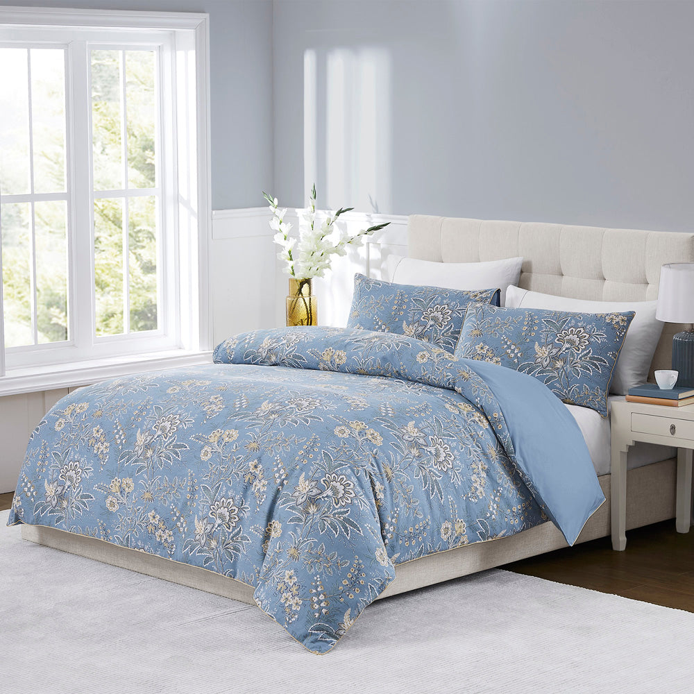 Laura Ashley Marlbrook Dusky Seaspray Quilt Cover Set | My Linen
