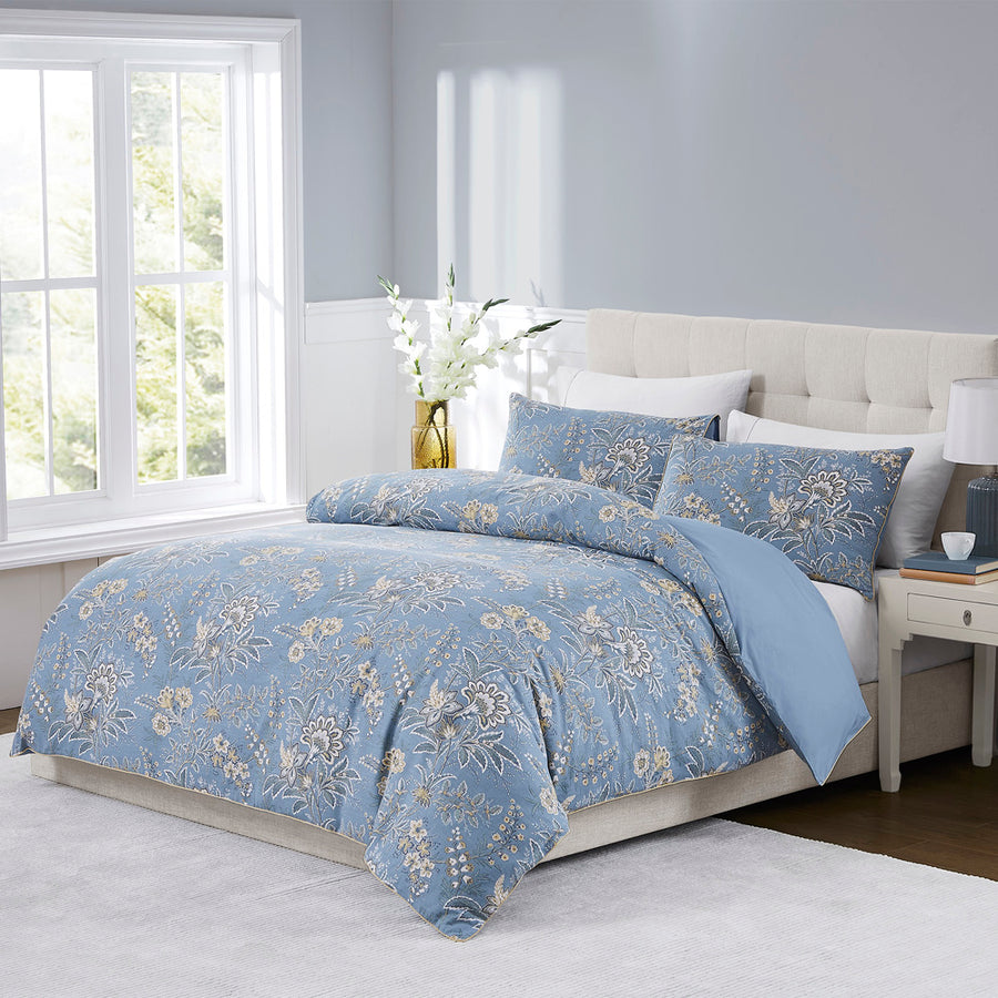 Laura Ashley Marlbrook Dusky Seaspray Quilt Cover Set | My Linen