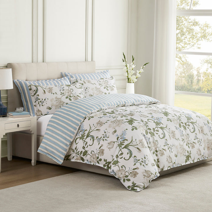 Laura Ashley Rosalind Seaspray Quilt Cover Set | My Linen