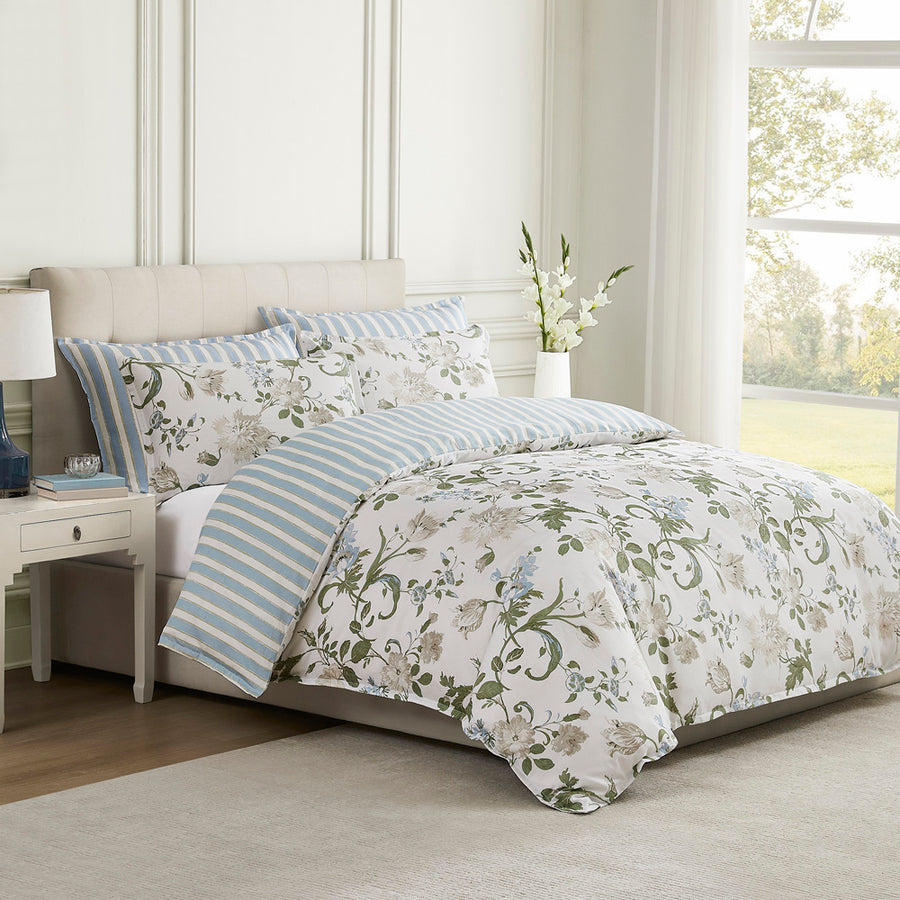 Laura Ashley Rosalind Seaspray Quilt Cover Set | My Linen
