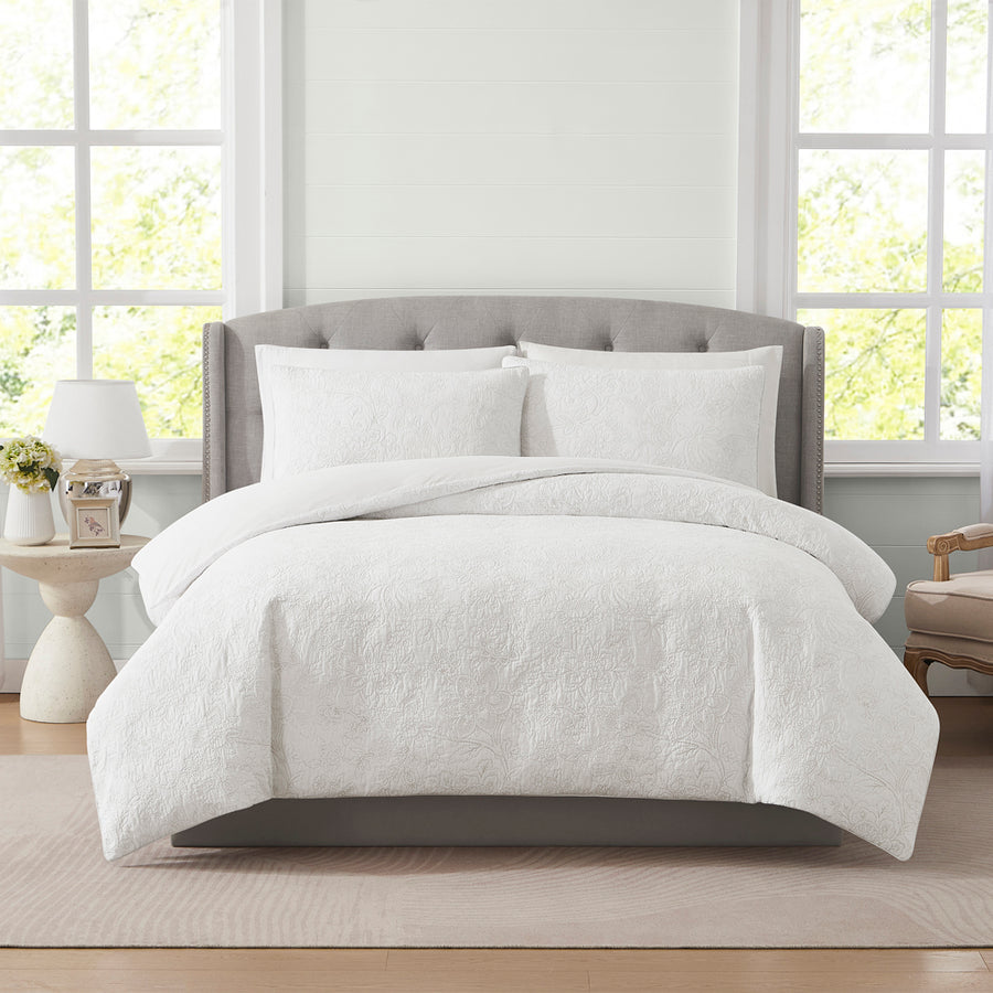 Laura Ashley Trailing Laurissa Off White Quilt Cover Set | My Linen