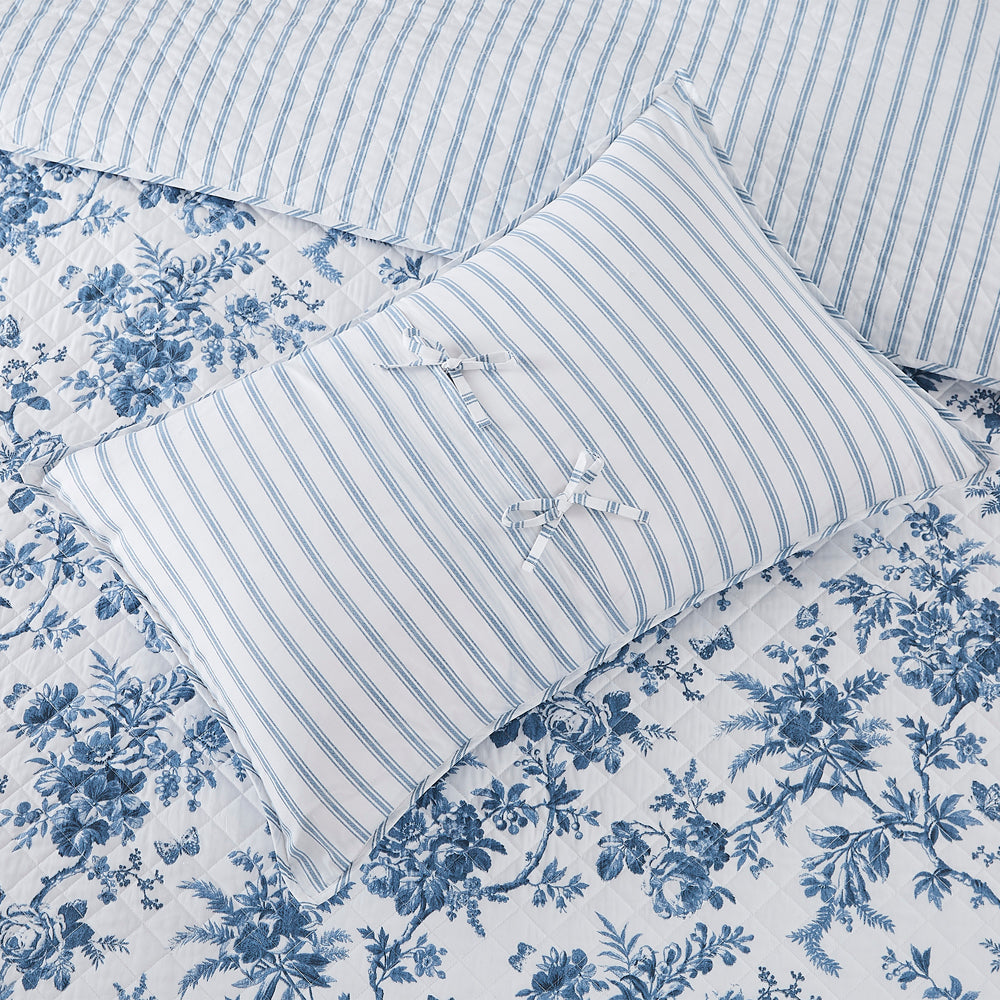 Laura Ashley Walled Garden Midnight Coverlet Set Detail | My Linen