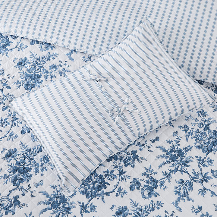 Laura Ashley Walled Garden Midnight Coverlet Set Detail | My Linen