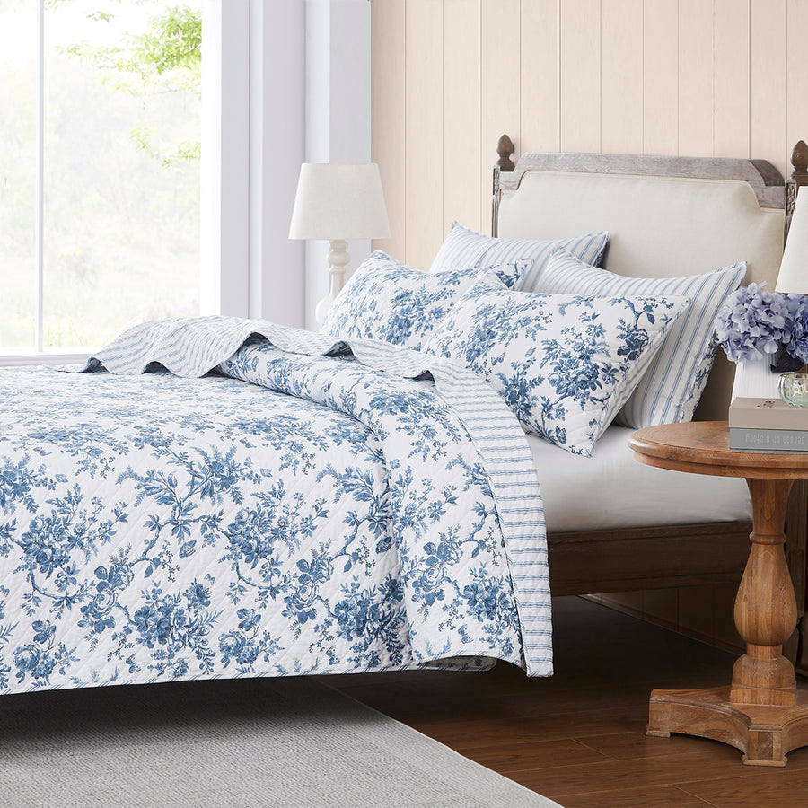 Laura Ashley Walled Garden Midnight Coverlet Set | My Linen