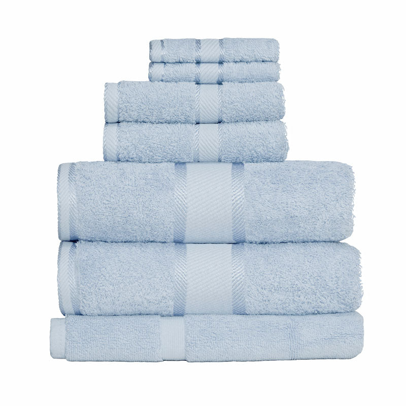 Kingtex 100% Combed Cotton 7pc Bath Sheet Set Baby Blue | My Linen