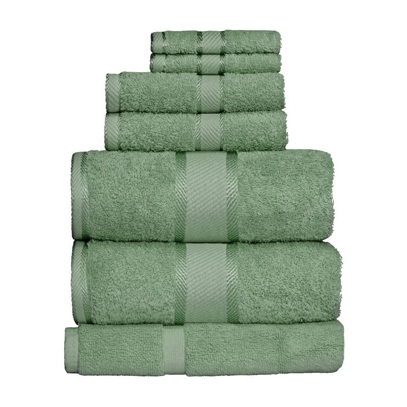 Kingtex 100% Combed Cotton 7pc Bath Sheet Set Frost | My Linen