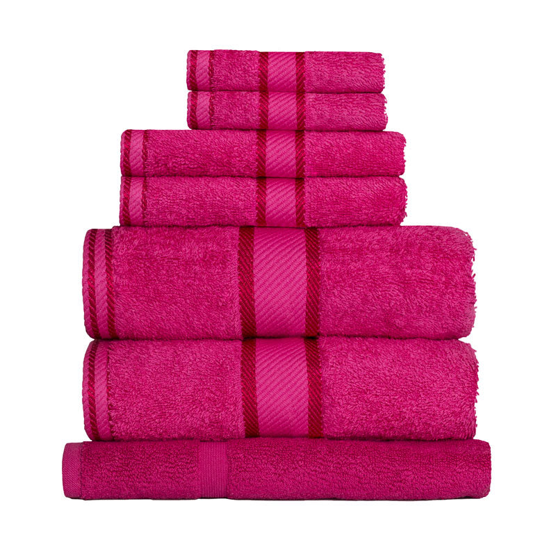 Kingtex 100% Combed Cotton 7pc Bath Sheet Set Fuchsia | My Linen