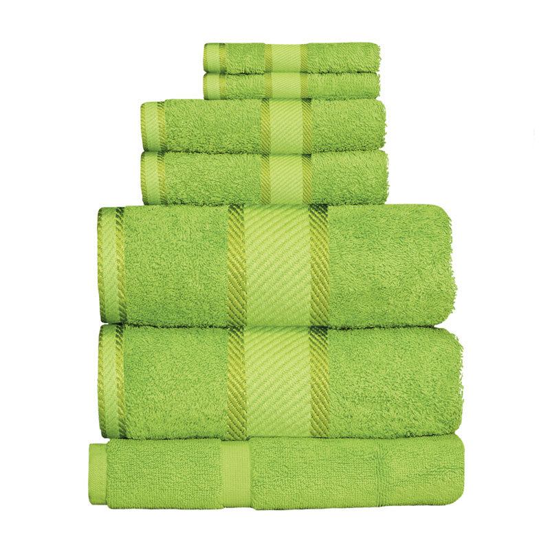 Kingtex 100% Combed Cotton 7pc Bath Sheet Set Lime | My Linen