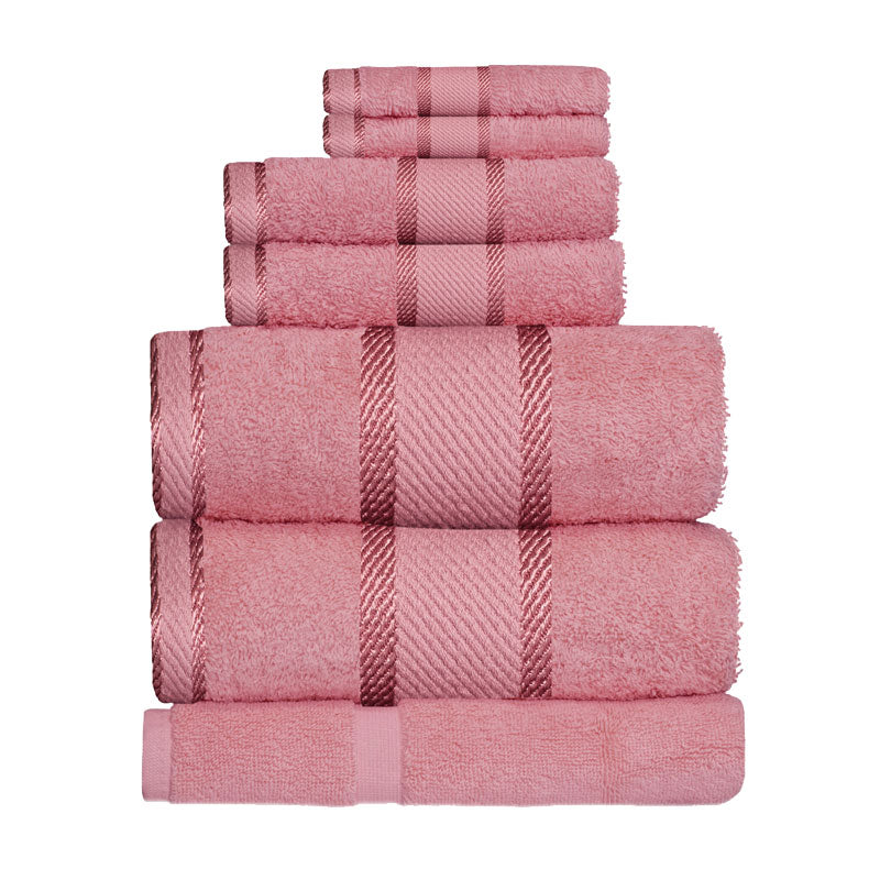 Kingtex 100% Combed Cotton 7pc Bath Sheet Set Rose Pink | My Linen