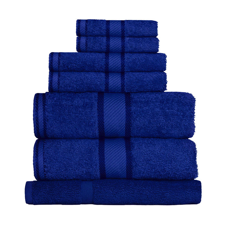 Kingtex 100% Combed Cotton 7pc Bath Sheet Set Royal Blue | My Linen