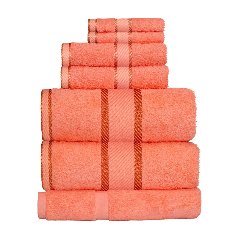 Kingtex 100% Combed Cotton 7pc Bath Sheet Set Rust | My Linen