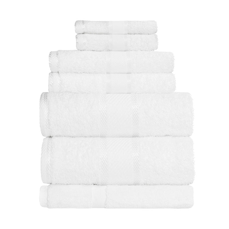 Kingtex 100% Combed Cotton 7pc Bath Sheet Set White | My Linen
